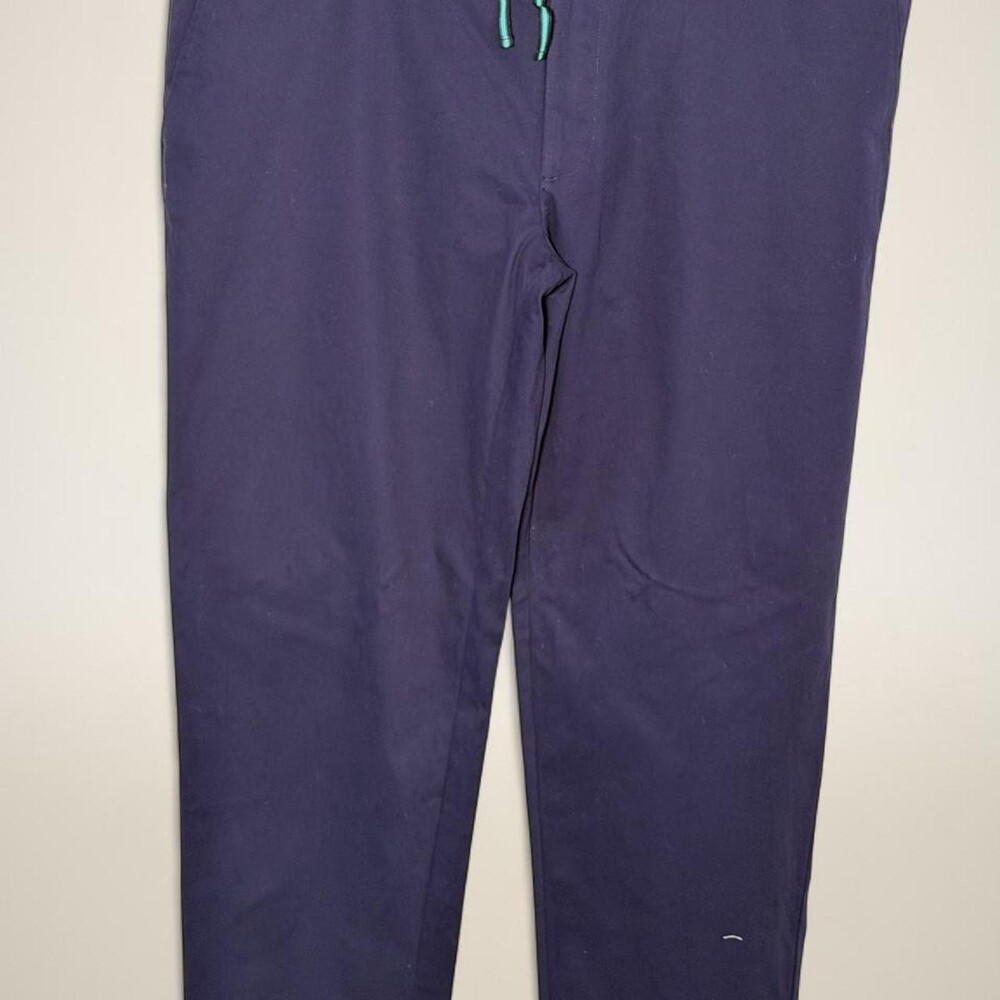 Houston White Navy blue cotton dress pants with with adjustable/elastic waistban